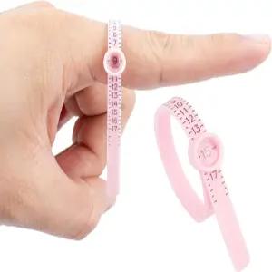 TUNQISM 1-17 미국 링 사이즈 업그레이드 측정 세트 재사용 가능한 핑거 게이지 도구 주얼리 핑크