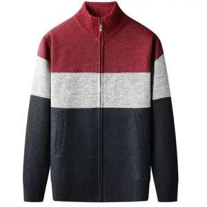 가디건 차이나 배색 점퍼 기모 코트 남친 니트 캐주얼 OP1