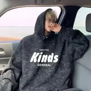 남친 점퍼 후드 봄가을 레터링 프린트 코트 복 OP3