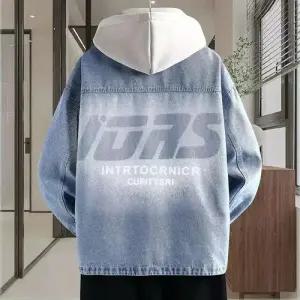 남친 청 빈티지 캐주얼 가을 재킷 학생 슬림핏 점퍼 코트 상의 후드 OP3