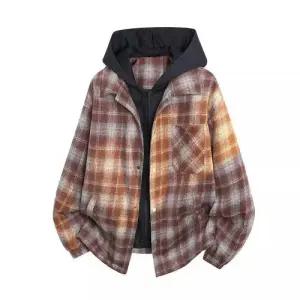 남사친 캐주얼 투피스 페이크 체크 봄가을 코트 후드 자켓 점퍼 OP3