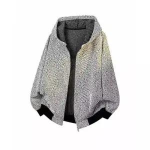 남친 빈티지 캐주얼 코트 후드 재킷 상의 점퍼 스트라이프 봄가을 OP3