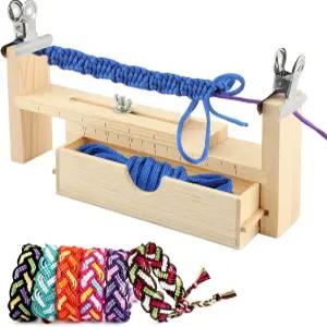 2 클램프가 있는 Trasylph 우드 팔찌 지그 조절 가능한 파라코드 메이커 프레임 손목 밴드 키트 목걸이