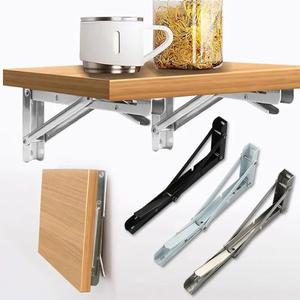 8 인치 2pcs 헤비 듀티 접이식 선반 브래킷 삼각형 스트레이트 빌리 나사가있는 벽걸이 형 벤치 테이블