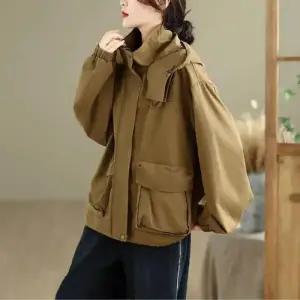 여자 가을 바람막이 점퍼 잠바 후드 빅포켓 트렌치코트 코트 트렌드 ST3