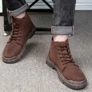 남성 캐주얼 워커 스웨이드 재질 기모안감 방한슈즈 KYF6+6ZFg