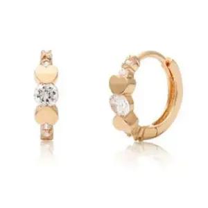 여성귀걸이 Gold 원터치 골드 큐빅 하트 링 귀걸이 14K