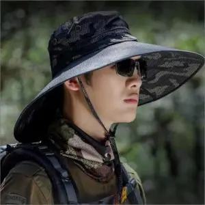 남성 사파리 모자 정글모자 왕챙 자외선차단 그늘막 햇빛가리개 모자 등산 낚시