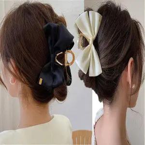 [JHMQQR84_51JB]왕 리본 집게핀 헤어 머리 찝게 삔 (29363982A)