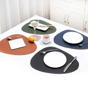 식탁 인테리어 요품 곡선형 양먼 컬러 디자인 컴받침 식탁매트 세트