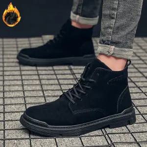 겨울 스웨이드 패션 털 워커 캐주얼 남자 방한화 신발 iXg8+3bkh
