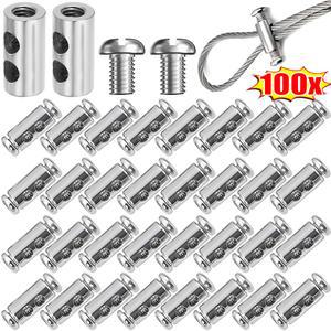 이중 구멍 와이어 로프 클램프 빨랫줄 서스펜션 케이블 조정 가능한 나사 구리 클립 하드웨어 패스너