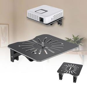 eAj 벽/모뎀 선반/라우터 선반/라우터 선반/라우터 마운트/케이블 박스 마운트용 HISUN싱 미니 프로젝터 선반, 프로젝터 벽걸이 선반 알루미늄 합금 최대 하중 최대 44파운드 - 블랙