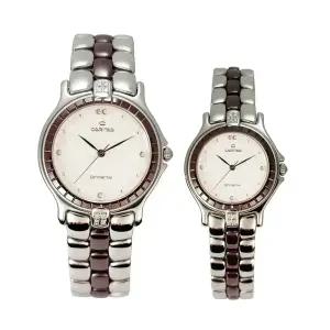 카리타스 천연 다이아몬드 세라믹 커플 선물 명품 예물 고급 원형 콤비 메탈 손목 시계 / C203