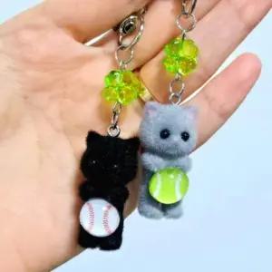 [패션] 승리요정 냥냥이 키링 행운 부적 야구 테니스 키홀더 열쇠고리