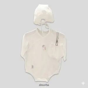 [압소바](광주신세계)(말띠기념 S/S 출산선물) 3종택1 케잉모달배냇슈트// A1B10108