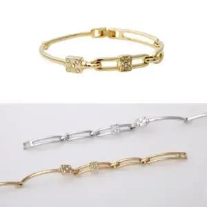 생일선물팔찌 좌물쇠 포인트 큐빅 패션 팔찌 US 14Kgp