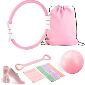 루시니아 필라테스 키트 여성용 가정용 링 장비 및 볼 세트 저항 밴드 그림 8 액세서리 스타터