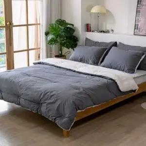 이불베개세트 here호텔 극세사 차렵이불 베개커버 퀸 Q (차콜) (베개솜 별매) 세트