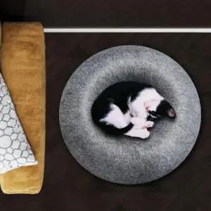 토끼은신처 펠트 도넛 숨숨집 L 차콜