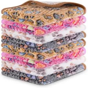 CHICAUP 8PCS 소프트 기니피그 침구 담요 세척 가능 소형 동물 양털 케이지 라이너 재사용 애완동물 소변