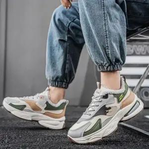 겨울 남성 털 안감 운동화 굽 높은 데일리 캐주얼 보온 슈즈