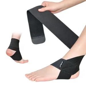 남녀용 하이루이 발목 지지대 조절 가능한 압박 스트랩 아킬레스건염 달리기 운동 스포츠 - 왼발과