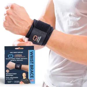 구리 압박 손목 랩 2팩 - 역도 운동 부상 터널 건염 및 를 위한 조절 가능한 주입 지지대 통기성 편안한