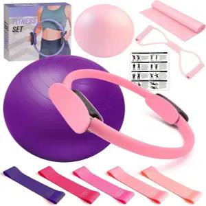 초보자를 위한 저항 밴드가 있는 스피어캡블 필라테스 링볼 세트 홈 장비 운동 요가