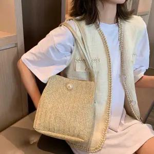 데일리 숄더백 가방 스타일 캐주얼 보세 라탄백 나들이여행코디