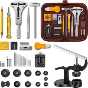 전문가용 시계 수리 도구 및 뒷백 프레스 콤보 세트 배터리 교체 줄 조절 리무버 스프링바 공구 키트