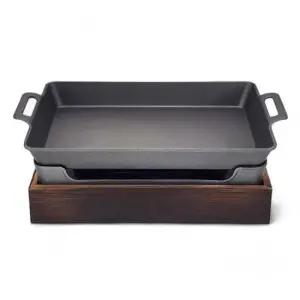 전골 카엔 직사각 우드 깊은 그릴팬 화로 전골팬 세트