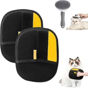 고양이와 강아지를 위한 CLPCP 반려동물 털 제거 장갑 새롭게 업그레이드된 정전기 2개 재사용 가능한 매직