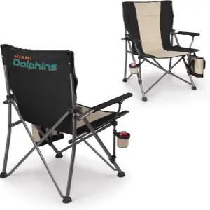 피크닉 타임 NFL 마이애미 돌핀스 빅 베어 XXL 캠프 체어 쿨러 헤비 듀티 비치 500파운드 용량의 캠핑