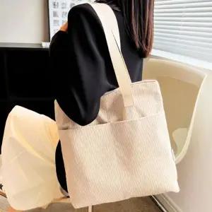 [하프클럽/]숄더백 겨울 가을 숄더 골덴 코듀로이 가방 아이보리