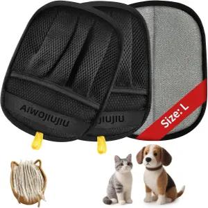 고양이와 개를 위한 오지우 2 PCS 반려동물 제모 장갑 새로운 프로 다섯 손가락 정전기 매직 브러시 도구