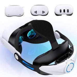 메타 퀘스트 3S / 퀘스트 3 / 퀘스트 2용 VR 헤드 스트랩, 코튼 백패드, 조절 가능한 헤드셋 스트랩, 경량, 오큘러스 헤드 스트랩 압력 감소, 향상된 편안함, 엘리트 스트랩 교체