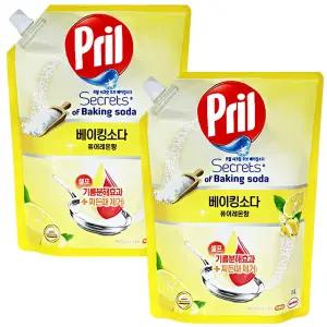 에버코스 프릴 베이킹소다 퓨어레몬 리필 1L 2개