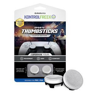 플레이스테이션 5(PS5) 및 플레이스테이션 4(PS4) 컨트롤러용 콘트롤프리크 클러치 | 성능 엄지 스틱 | 로우 라이즈 오목 2개 | 블랙 앤 화이트