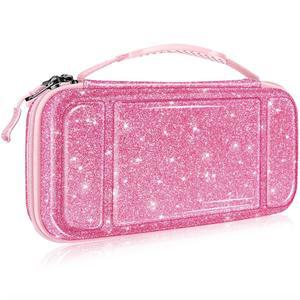 닌텐도 스위치 OLED 모델 2021 / 스위치 2017용 핀티 휴대용 케이스, [충격 방지] 10개의 게임 카드 슬롯과 내부 포켓이 있는 하드 쉘 보호 커버 여행 가방