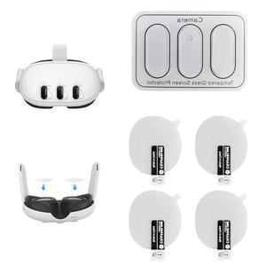 메타 퀘스트 3, VR 헤드셋 VR 호스트 HD 강화 유리 프로텍터 렌즈 필름 방진, 스크래치 방지, VR 안경용 교체 필름, 메타 퀘스트 3 액세서리용 카메라 렌즈 프로텍터