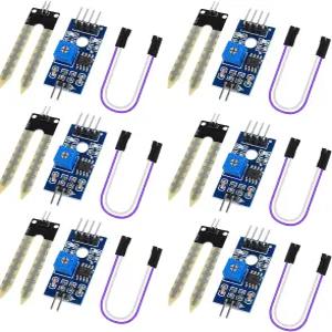 아두이노 자동 급수 시스템 스마트 자동차 로봇을 위한 6PCS 토양 수분 센서 LM393 3.3V-5V 습도계 감지