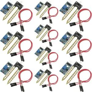 MTDELE 10Pcs 토양 수분 센서 LM393 3.3-5V 습도계 감지 키트 아두이노 자동 급수 시스템 로봇 스마트카와