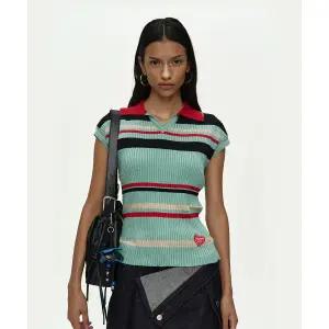 매장정품 ADSB ANDERSSON BELL COLOR-BLOCKED KNIT POLO VEST atb1499w(BLUE/RED)