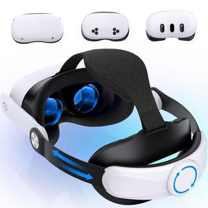 메타 퀘스트 3S/퀘스트 3/퀘스트 2용 닌자조이OX 헤드 스트랩, 헤드 소프트 쿠션이 있는 VR 헤드셋의 향상된 편안함 지원을 위한 조절 가능한 엘리트 스트랩 교체