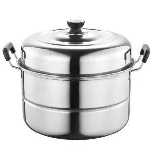 찜기스틸 두꺼운 대용량 냄비 2단 찜기 업소용 이중 가정용