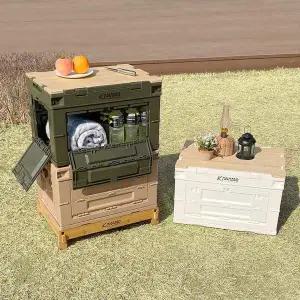 [RIZPICK]사이드오픈 캠핑 폴딩박스 테이블 접이식 수납박스 정리함