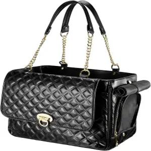 2개의 초대형 포켓이 있는 소형견용 뉴엘 패션 강아지 지갑 최대 10파운드 PU 가죽 반려동물 캐리어 고양이