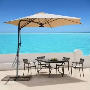 [RIZPICK]원터치 대형 폴딩 파라솔 받침대 세트 야외용 테라스 접이식 홀딩