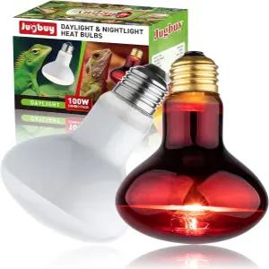 수염 용 거북이 도마뱀 뱀 카멜레온 양서류를 위한 저그바이 열 램프 전구 주간 및 야간 콤보 100와트 UVA